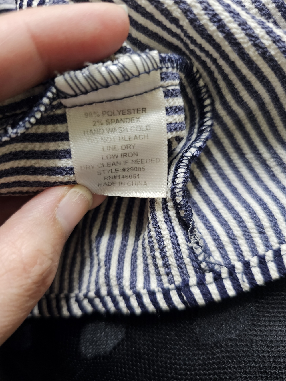 Monteau Navy & White Striped Peplum Blouse - Picture 5 of 8